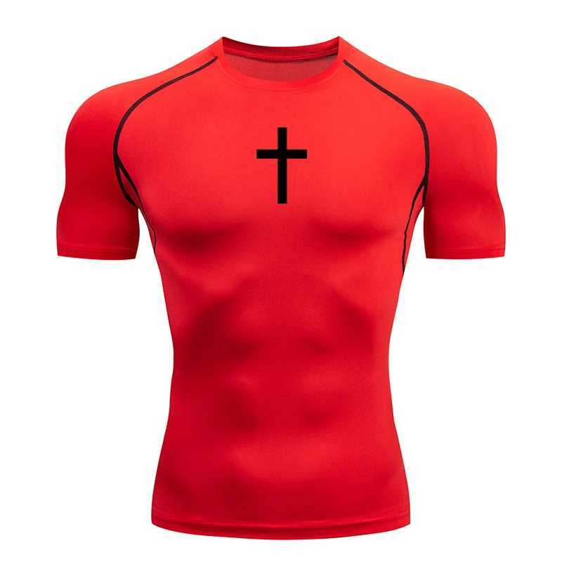 Christian Workout Compression Shirts Athletic Quick Dry Tshirts Tees Mens Gym Fitness Undershirts Tops Short Sleeve Rash Guard W250220