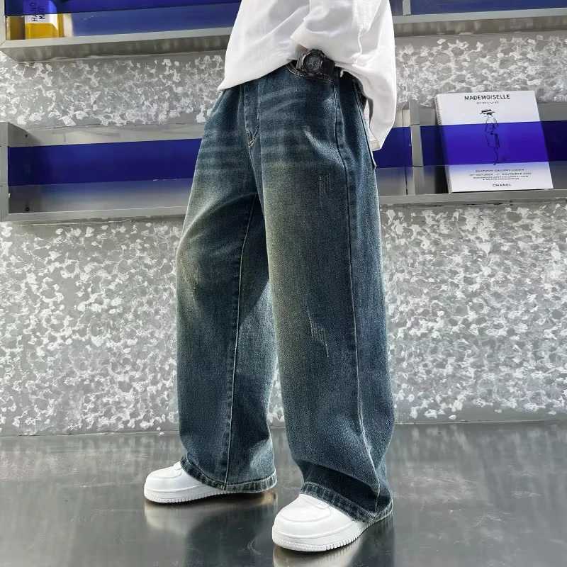 Teenage Baby Boys Clothes Jeans Spring Autumn Kids Casual Jeans for Big Boy Child Fashion Vintage Trousers Cotton Sweatpants Z250220