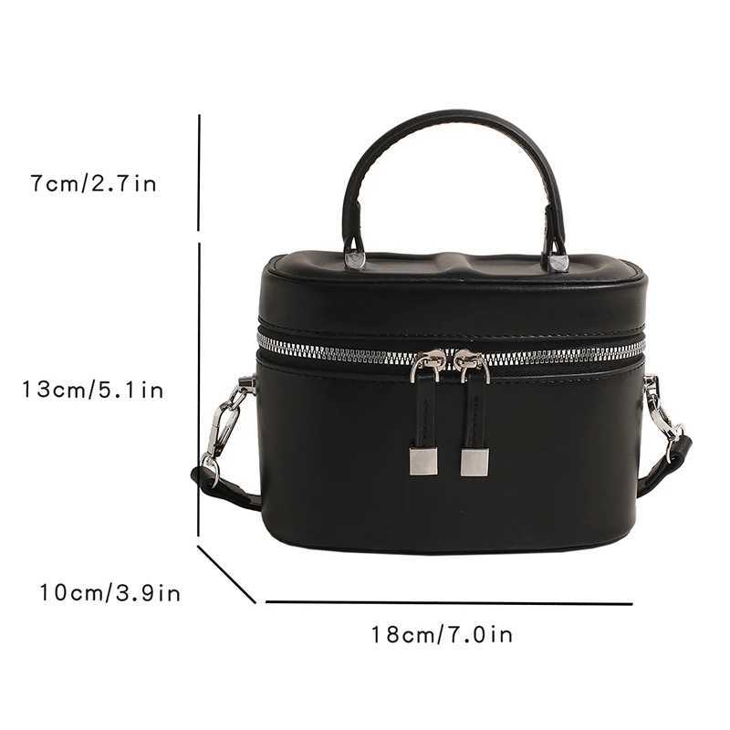 High end PU solid color shoulder bag storage bag stylish large capacity can hold cosmetics jewelry mobile phones Y250319