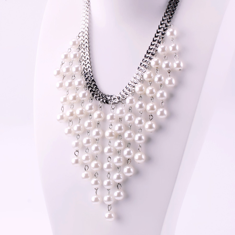 Retro new fashion temperament pearl sweater chain female Japan and South Korea personalized net red with the same paragraph hundred with pearl necklac