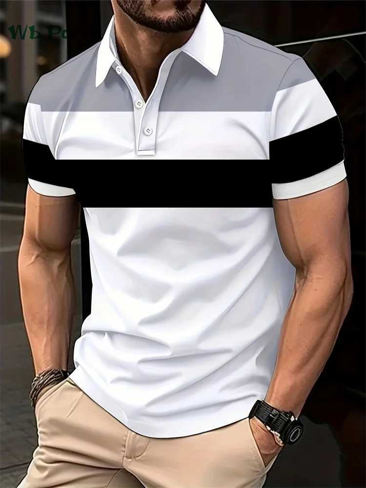 Classic Summer Mens Polo Shirt Fashion Mens Shirt Button Collar Short Sleeve T-shirt Flip Collar Polo Shirt Mens Simple T-shirt W250220