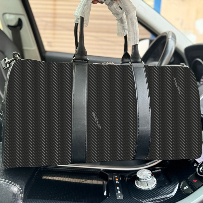 Evening Bag Large Capacity Men's Travel Large Shoulder Duffle Bag Carry-on Suitcase Handbag Woven Leather Black Men's Tote Bag Travel Bag Airport Bag Shoulder Bag
