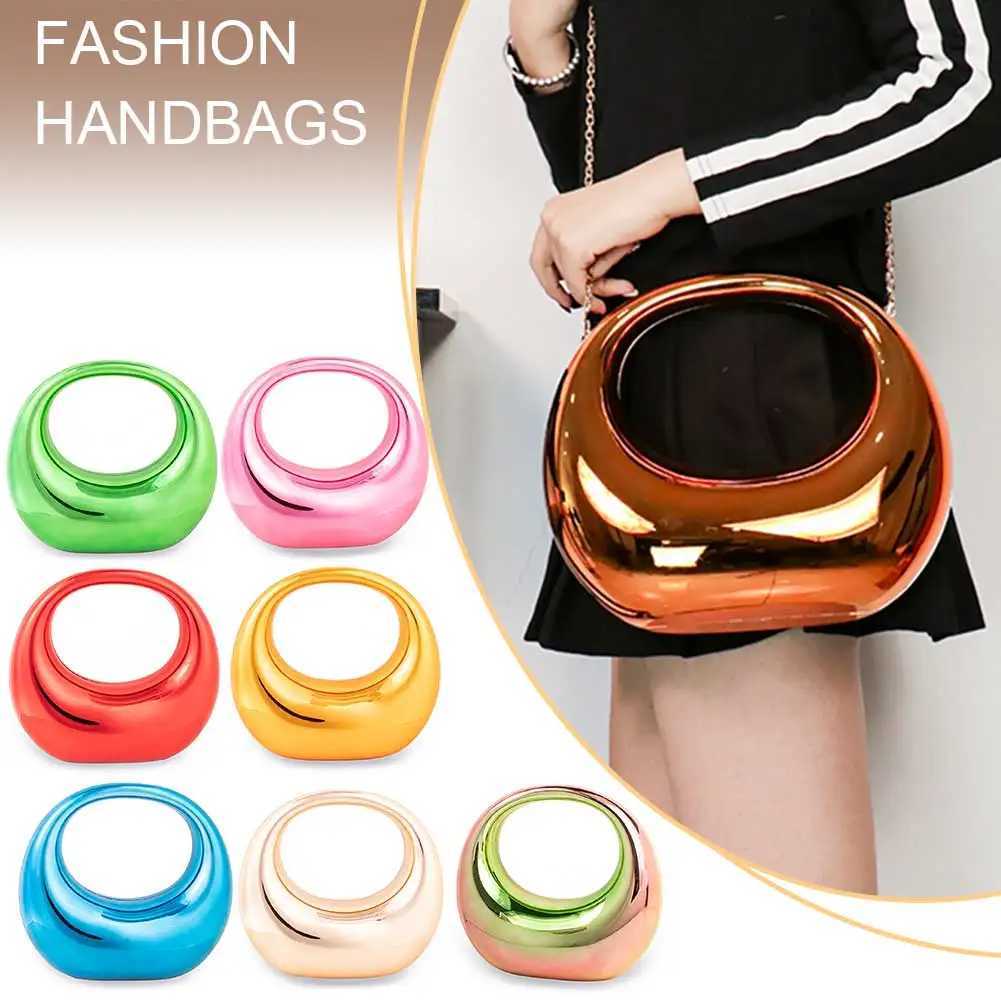 Women Girls Acrylic Evening Handbags Solid Color Half Moon Handbag Large Capacity Top Handle Bag Elegant Style Daily Commute Bag Z250220