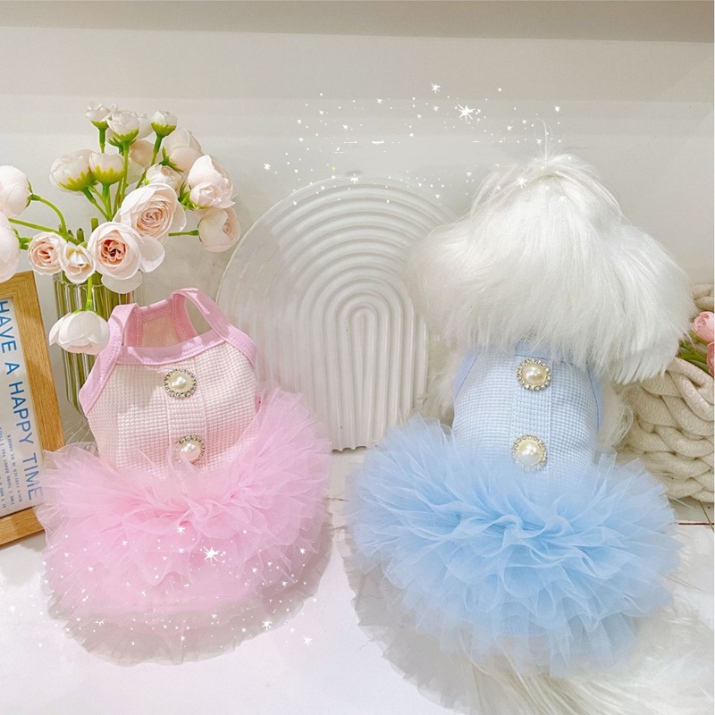 Small Dog Dresses with Pure Cotton Party Princess Dress, Cute Tutu Skirt, Suitable for All Seasons Puppy Party Clothes for Pomeranian, Teddy and Small