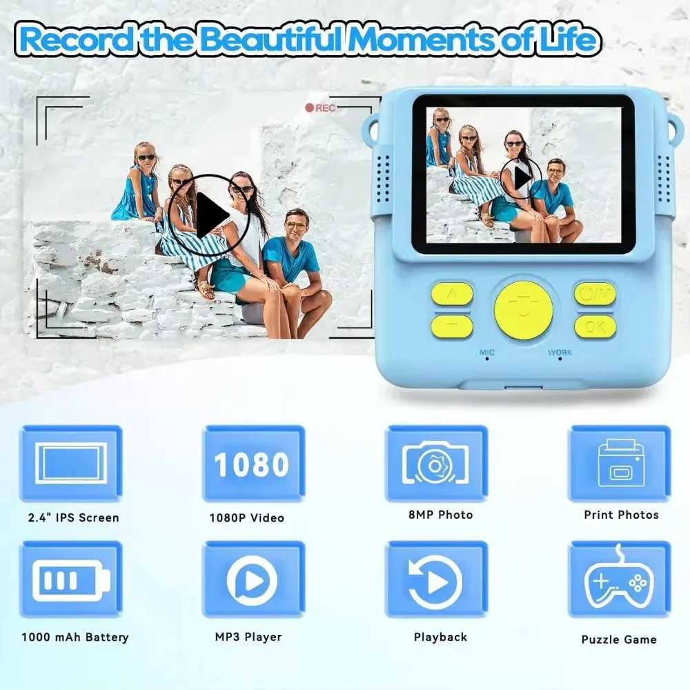 Mini Instant Print Camera for Kids Polaroid Style Thermal Photo Printer Instant Photo Camera Gifts for Children Z250220
