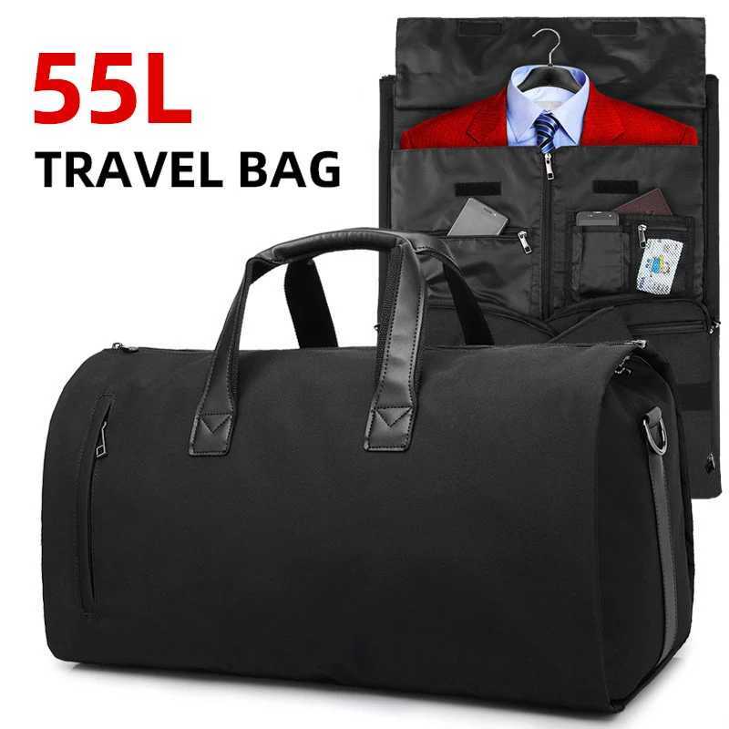 Convertible Garment Bags for Travel Large Capacity Duffel Bag with Shoe Pouch Weekend Business Trip Luggage Carry On Tote XM130 Y250221