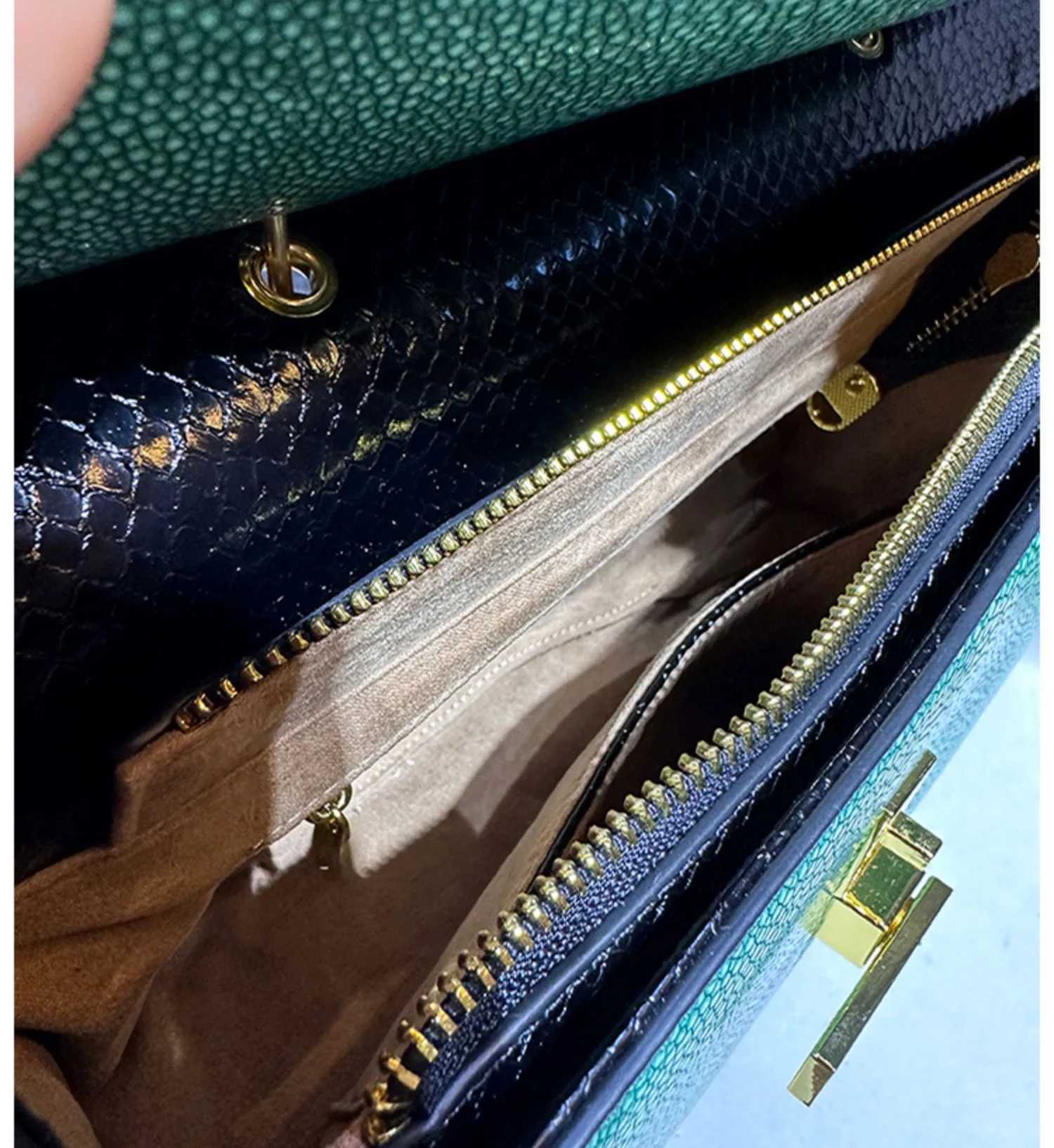 Pearl Fish Leather Pattern Women Handbags Shell Bag Cowhide Leather Lady Shoulder Messenger Bag Large Capacity Fashion Bags Z250220-1