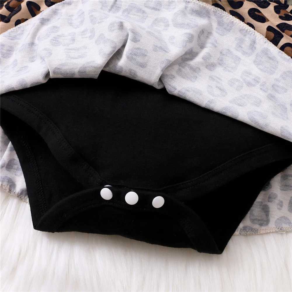 Newborn Baby Girl Romper Dress Long Sleeve Leopard Dresses with Bow Spring Autumn Onesie Clothes for Infant Girl 0-18 Months X250220