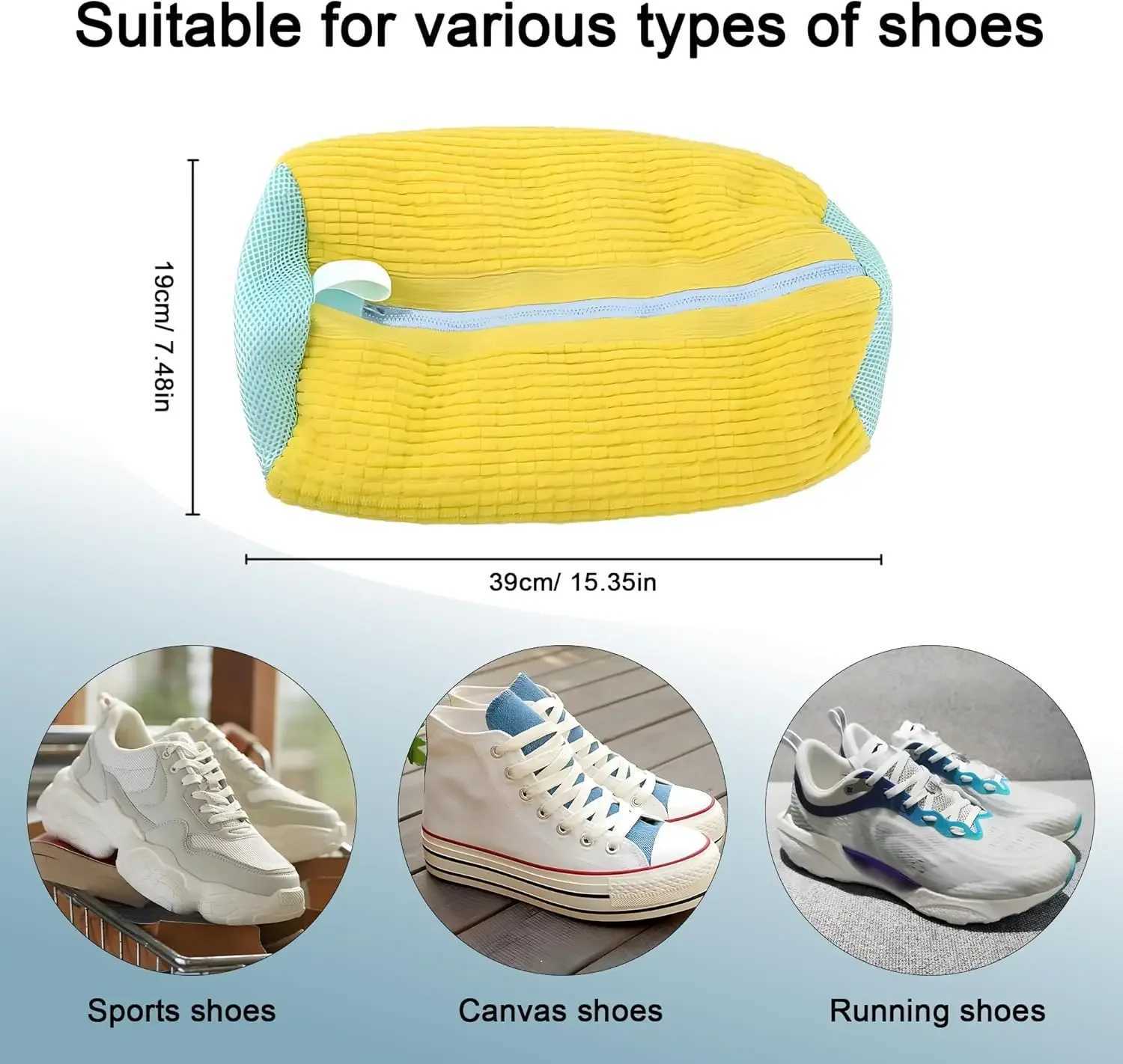 1/2Pcs shoe washing bag cotton laundry bag zipper closure shoe cleaning bag X250220