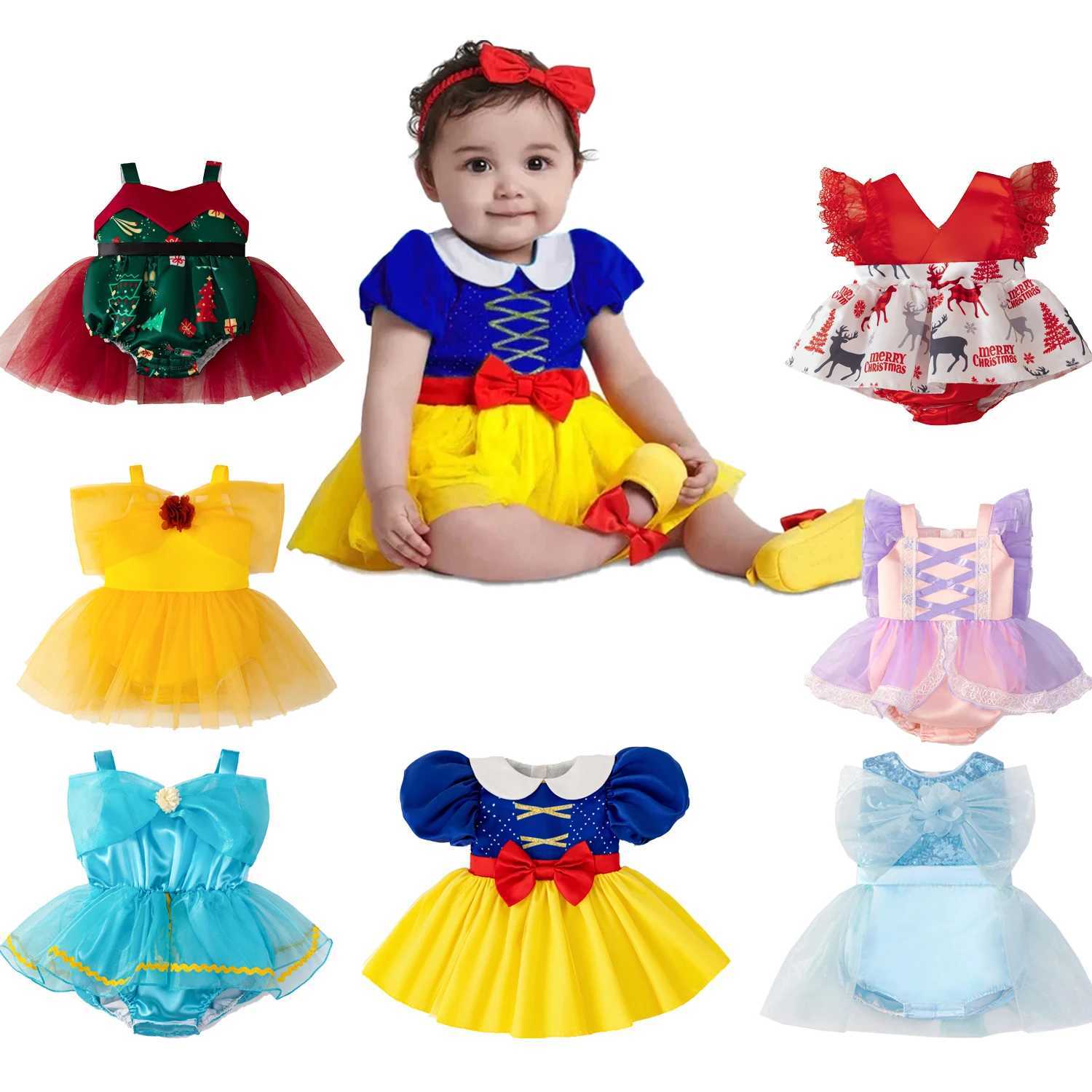 Rapunzel Snow White Princess Girls Party Dress Beauty Beast Ice Queen Carnival Christmas Costumes Birthday Wedding Kids Clothing X250220