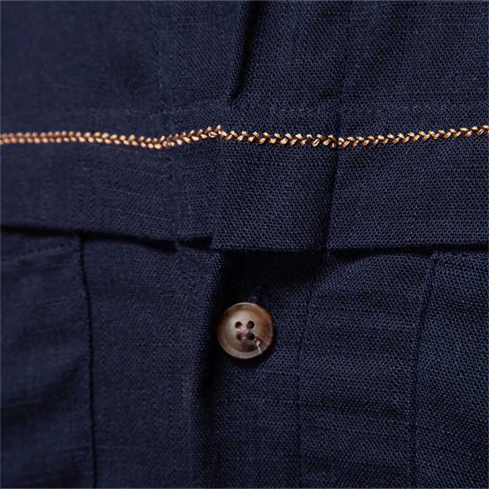 AIOPESON Spring Mens Long-Sleeve Pure Color Linen Shirt For Casual Comfort And Style Breathable Male Shirts W250220