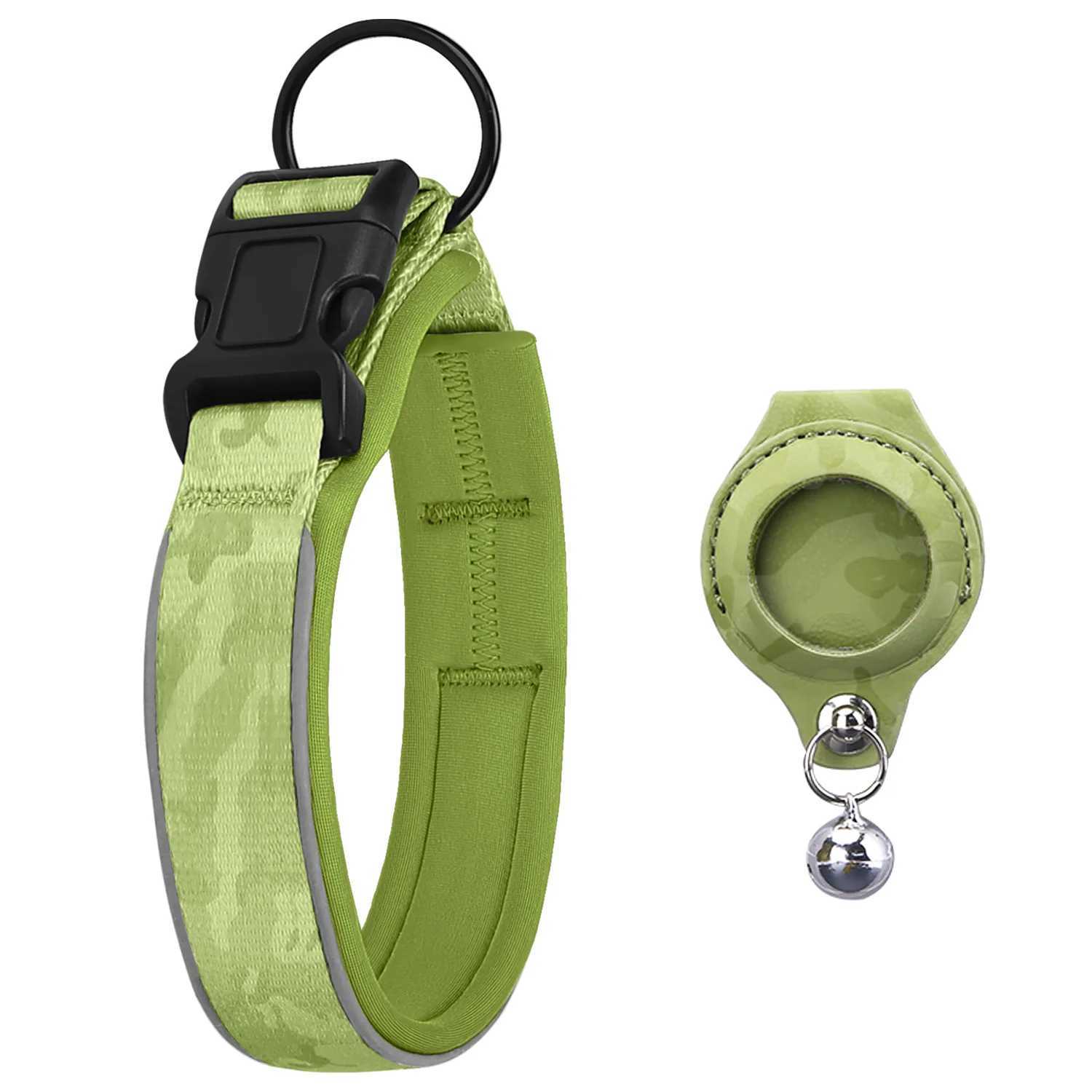Reflective Dog Collar with Removable Airtag Protective Case WaterProof Pitbull French Bulldog Necklace Anti-Lost Dog Accessories 250205