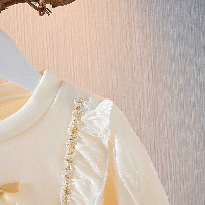 Autumn New Newborn Girls Long Sleeve Dresses 2 Years Baby Princess Lace Kids White Black Dress Toddler Girl Clothes Lolita Dress X250220