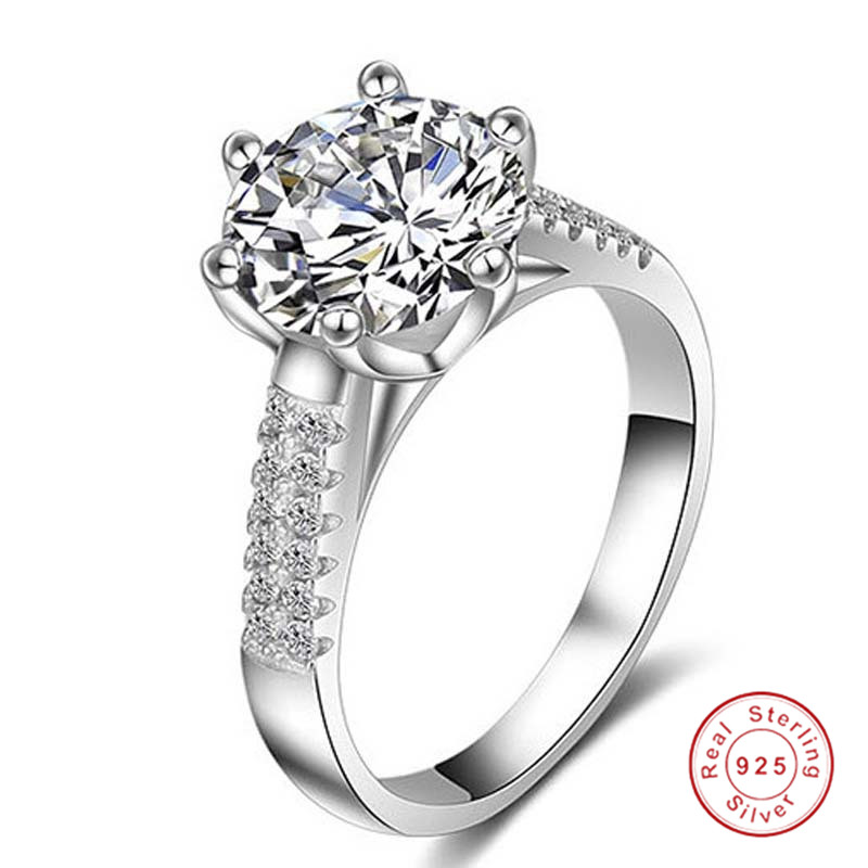 2025 Rulalei Brand 3CT Round Cut White Moissanite Diamond Luxury Jewelry 100% 925 Sterling Silver Party Eternity Women Wedding Engagement Band Ring Gi