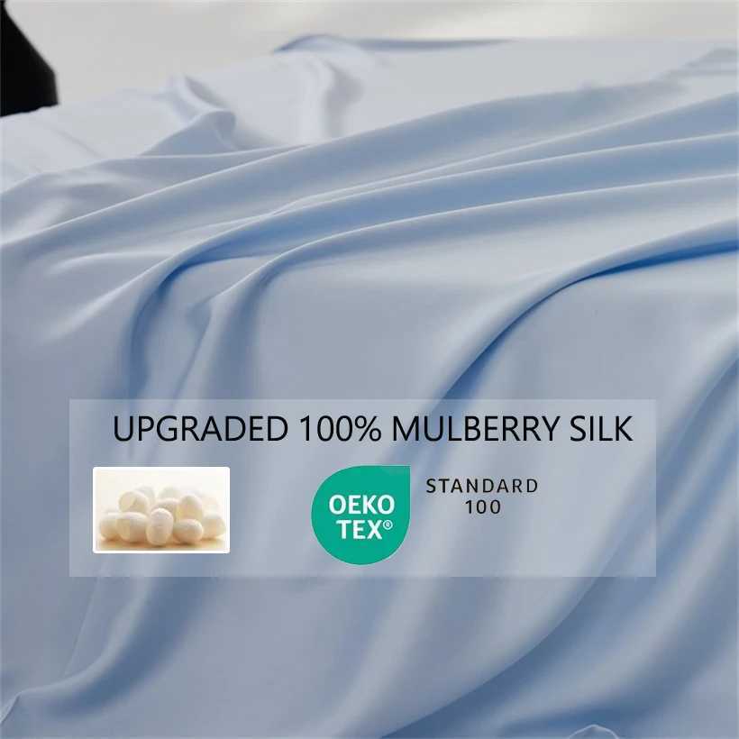 Home Mulberry Silk Duvet Cover Set Luxury 3 Piece Bedding Set 1pc Comforter Cover 2pcs Pillowcase Couple Bed Blanket CoverXJ250220