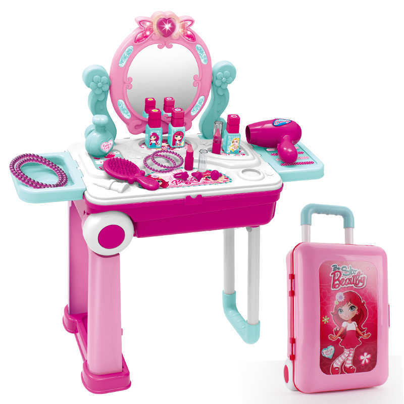 Childrens puzzle simulation girl playing house luggage series kitchen makeup doctor tool storage box