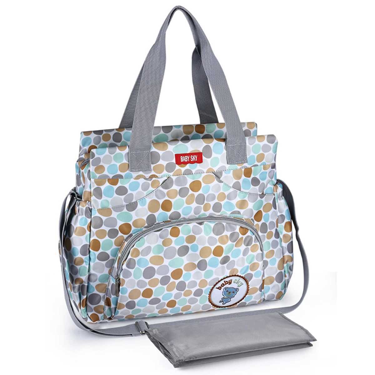 New color fashion printing large capacity mommy bag one shoulder portable multi-function portable mother and baby bag diaper bag X250220