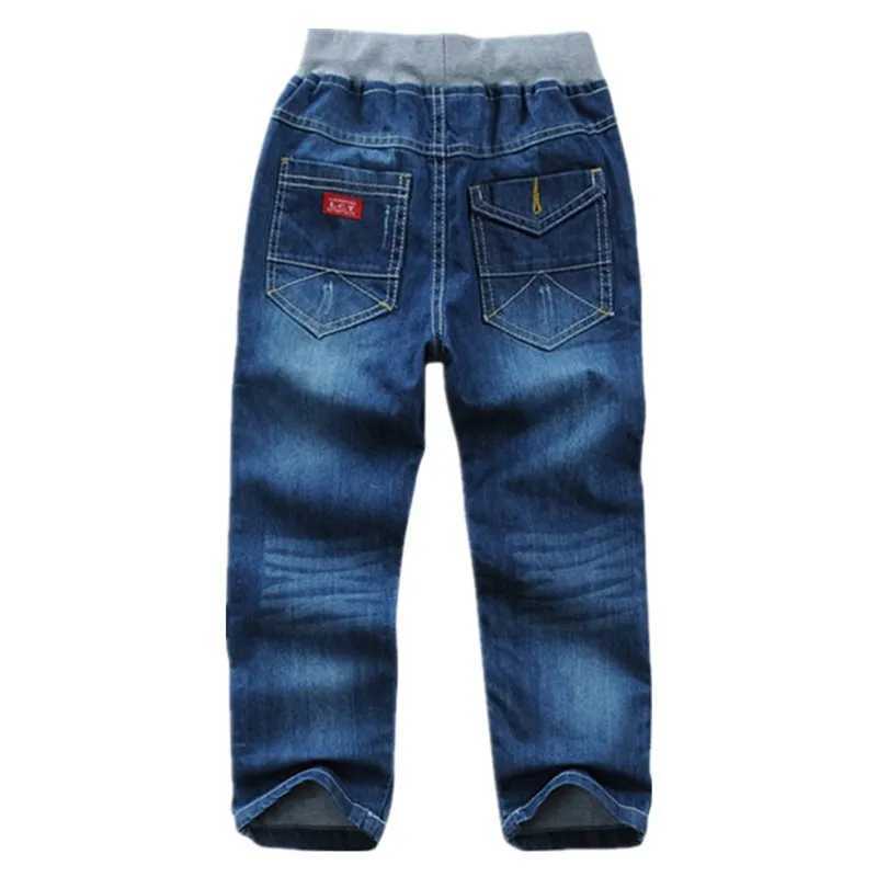 Kids Boys Jeans Classic Solid Design Children Denim Pants Spring Autumn Casual Elastic Waist Trousers 2 To 14 Years Clothes Z250220