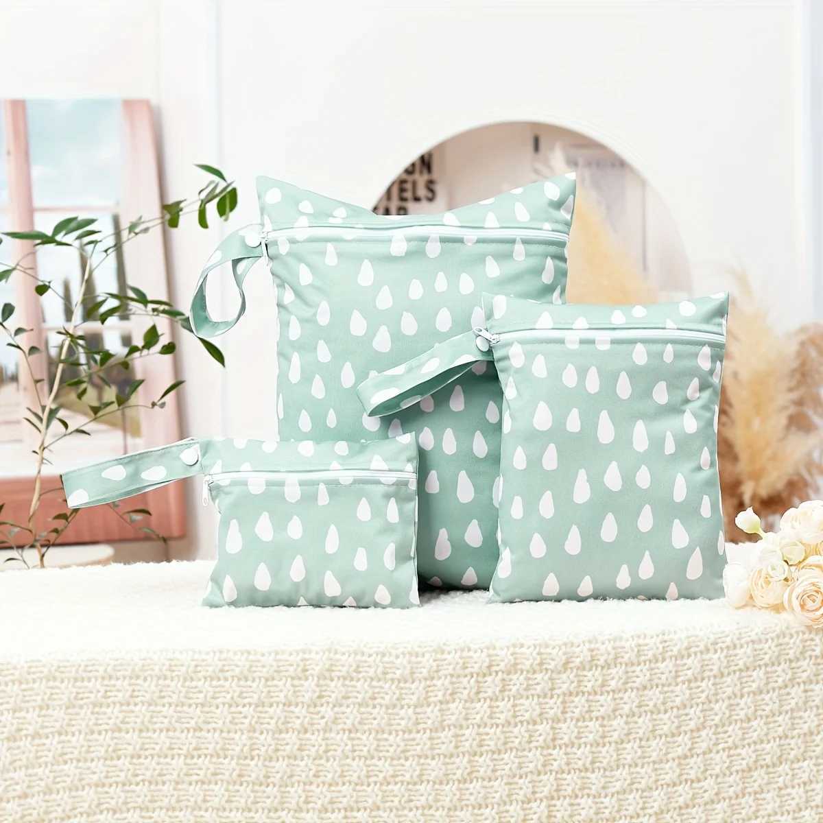 Happyflute 3pcs Different Size Waterproof Wet Bag For Cloth Diapers Breast Pump Part Organizer For Swimsuit Wet Clothes X250220