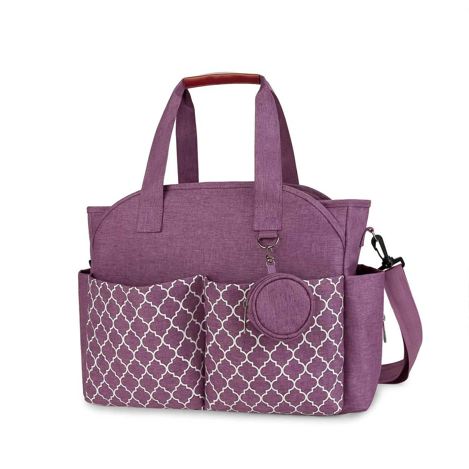 2024 New Portable Shoulder Mommy Bag Printed Geometric Pacifier Bag Maternal and Infant Travel Outdoor Mom Bag X250220