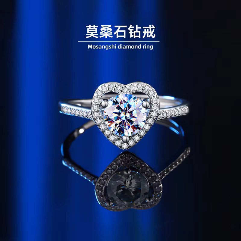 Gra 1ct Round Cut Moissanite Engagement for Women Gold Plated Sterg Sier Wedding Rings