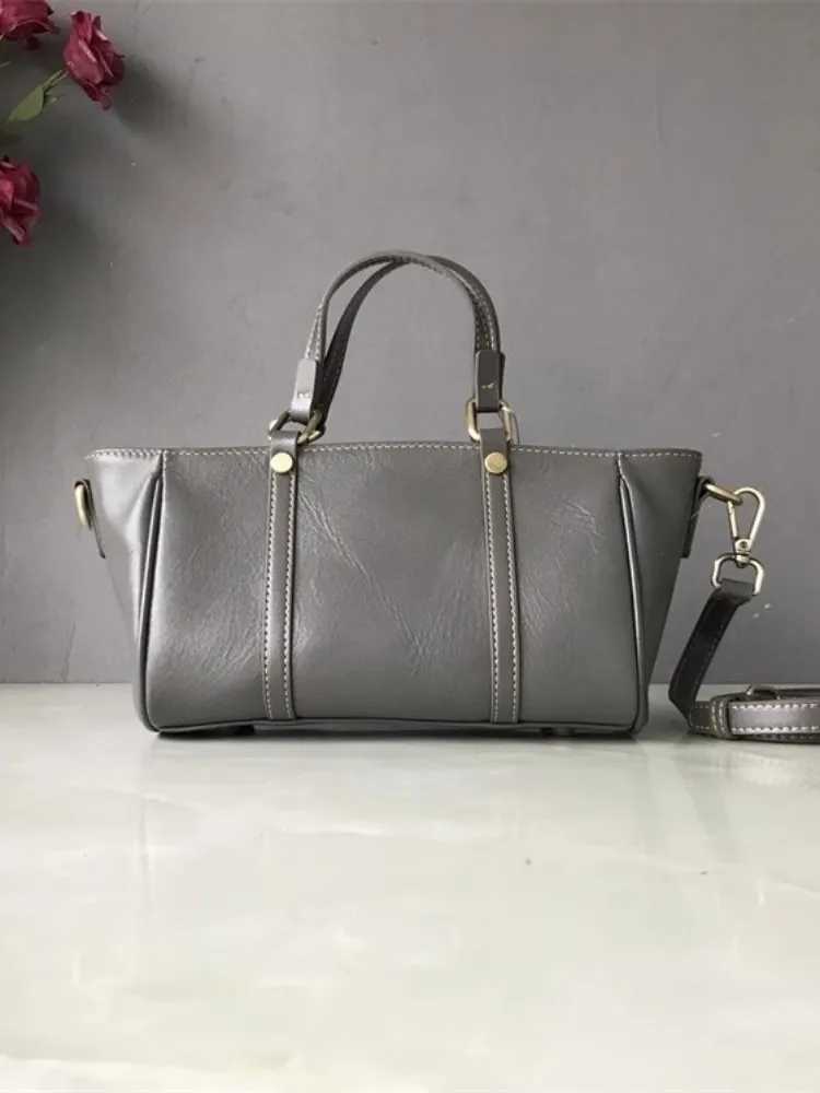 New Women Cowskin Genuine Leather Small Tote Handbag Fashion Single Shoulder Bag Designer Fashion Elegant Ladies Crossbody Bags Z250220