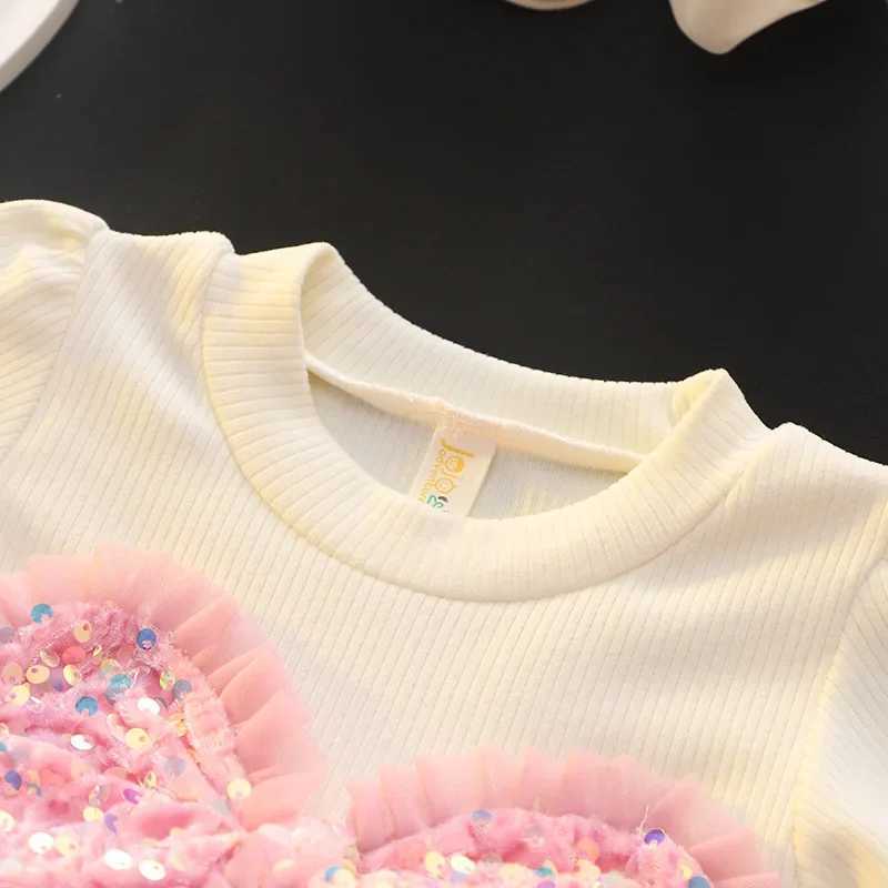 (Girls 0-3 Years Old) New Autumn Dress Upper Body Knitwear Bow Pleats Shaggy Mesh Pleats A-line Dress Birthday Party Team Dress X250220