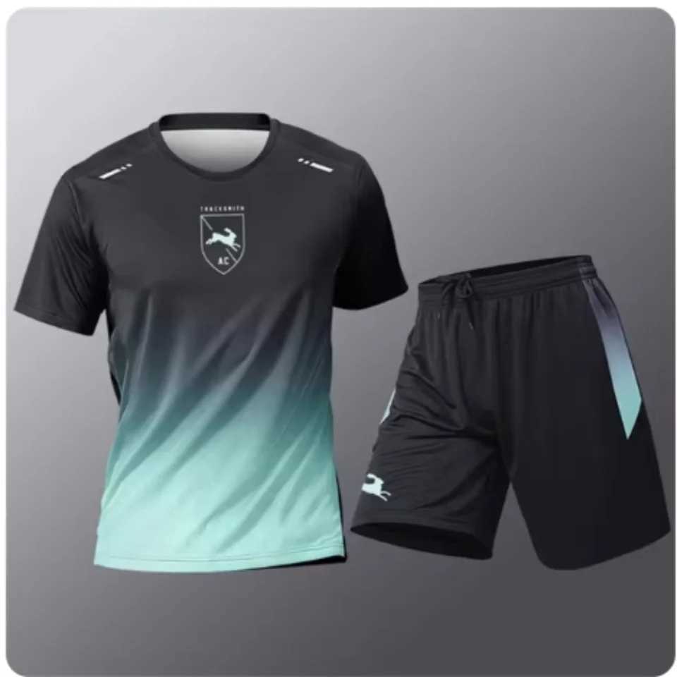 Mens Gradient Set Breathable and Comfortable Tennis Sports Leisure Outdoor Sports Clothing Womens Badminton T-shirt Loose Running Clothing W250221