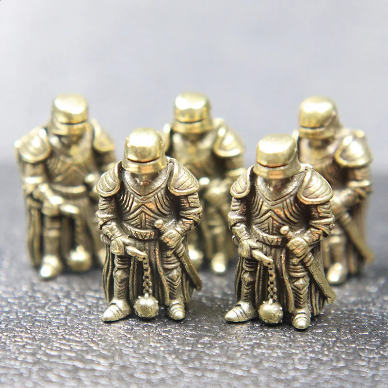 Armor Warrior EDC DIY Knife Beads Lanyard Pendants Vintage Color Brass Outdoor Tools Metal Copper Soldiers Paracord Accessories 250213
