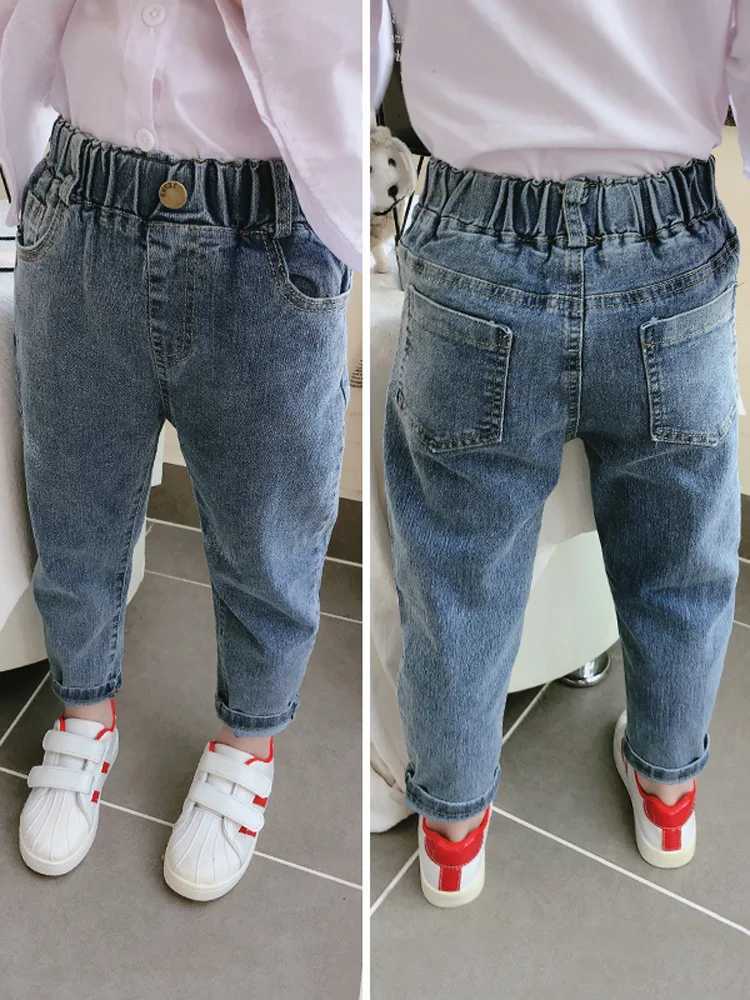 Childrens Clothing 2024 Spring and Autumn New Boys and Girls Loose Comfortable Baby Pants Kids Slim Temperament Jeans Z250220