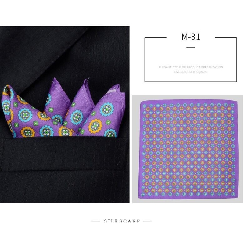 Men Silk Pocket Square British style Suit Chest Flower Wedding Fashion Business Formal 250221