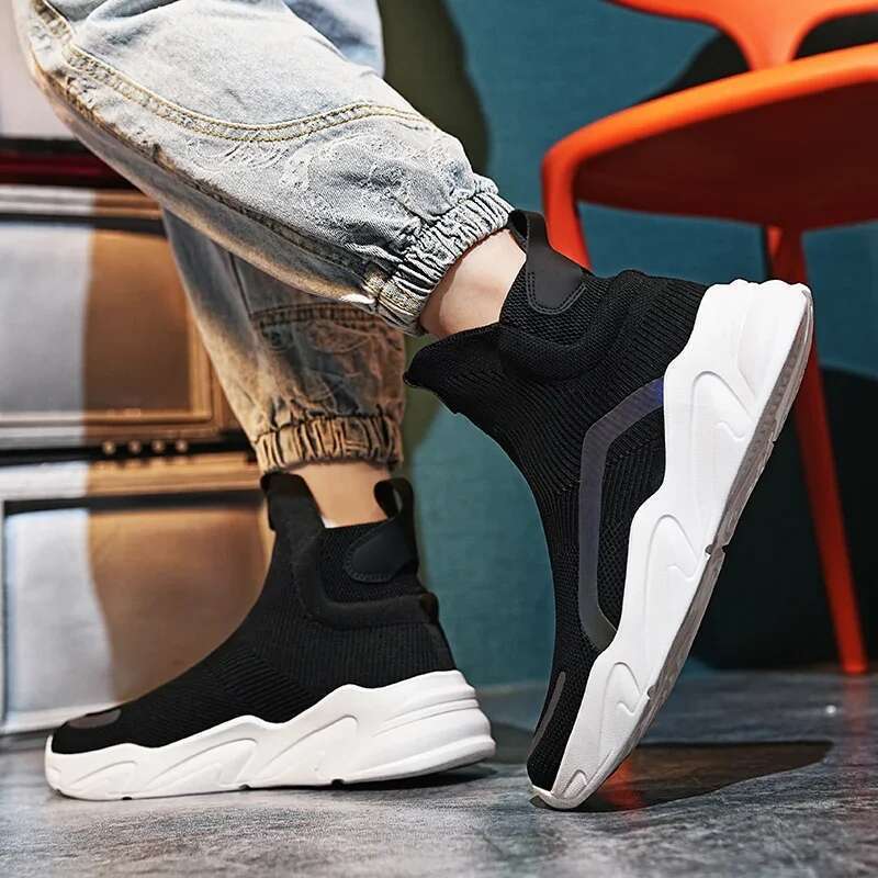 High-top Sock Designer Sneakers Men Trendy Hip-hop Sports Women Mesh Breathable Jogging Oversize Walking Shoes Male Footwear