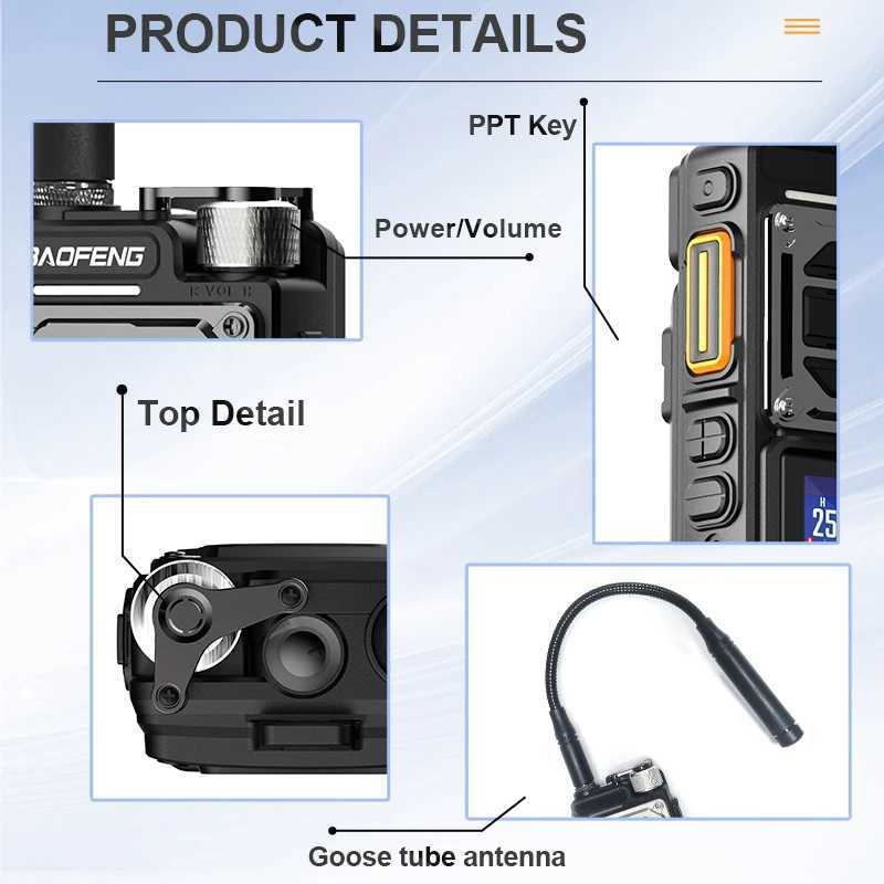 BAOFENG UV-25M Ham Ra High Powerf Tactical Walkie Talkie 50KM Mti-Band Type-C 999Channel 2Way Ra BAOFENG NEW Upgrade Z250221