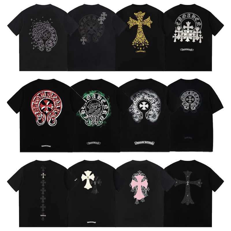Summer Fashion T Shirt Brand Cross Croheart Gothic Horseshoe Sanskrit Print Fashion Short Sleeve chrome T Shirt 14 cc 15