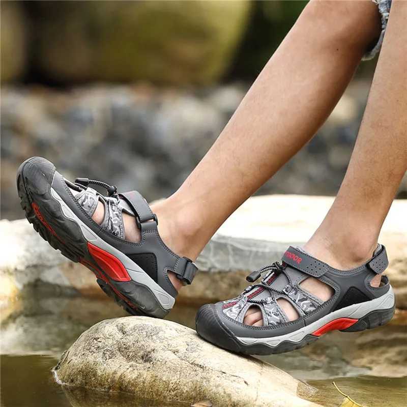 New Arrival Classic summer mens sandals fashionable large-sized beach sandals new breathable casual flat shoes mens outdoor anti slip Wading shoes T25