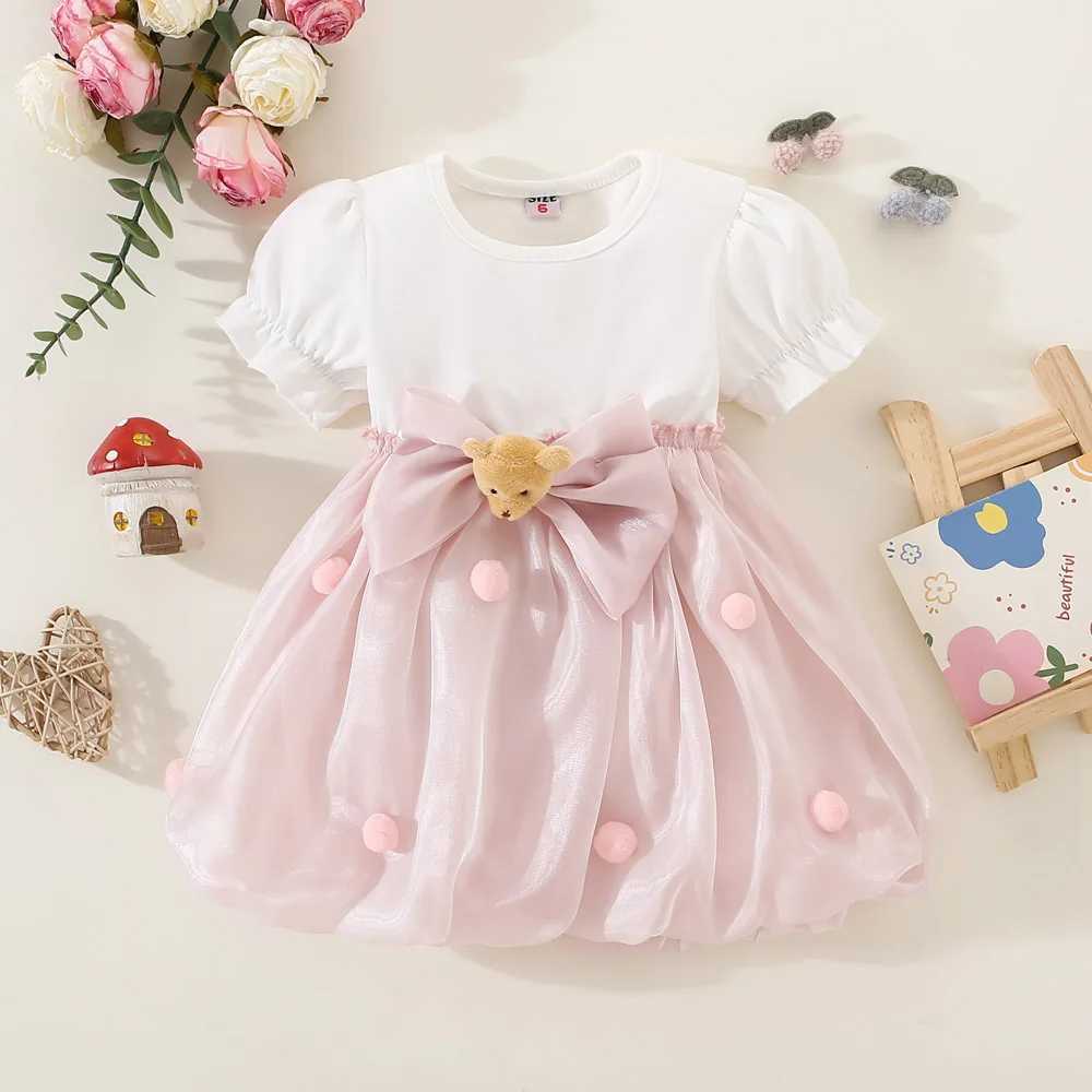 Childrens Clothing Baby Girls Red Dress Summer Newborn Girls Cute Bear Red Princess Dress Childrens Girls Birthday Dress X250220