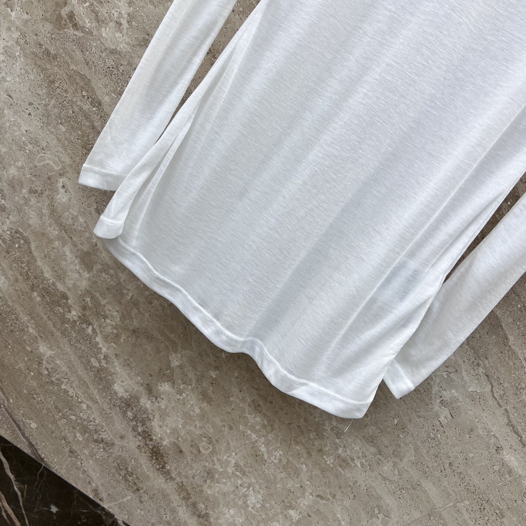 2026 A1 Designer Women's Perspective T-shirt Long Sleeve Round Neck Basic Top Casual Daily T-shirt Thin Breathable Men's Clothing