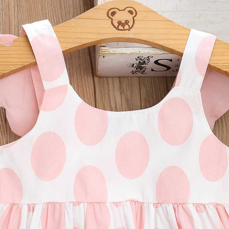 Summer Beach Baby Girl Dress Cute Cotton Sleeveless Dress Full Body Polka Dot Print Suspender Princess Dress X250220