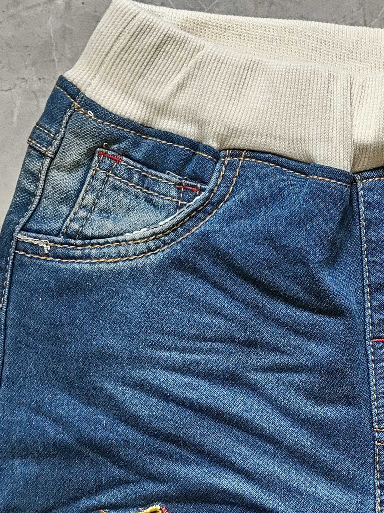 50591 Skinny Boys Pants Soft Denim Blue Trousers Elastic Waist Kids Jeans spring autumn Z250220