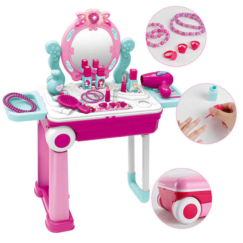 Childrens puzzle simulation girl playing house luggage series kitchen makeup doctor tool storage box