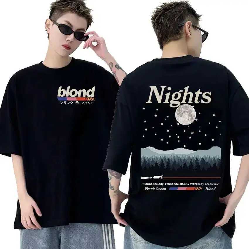 Men's T-Shirts Rapper Frank Retro Graphic T Shirt Mens Hip Hop Ocean Album Clothing T-Shirts Y2k Unisex Blond Fashion Oversized Cotton T-shirt z2