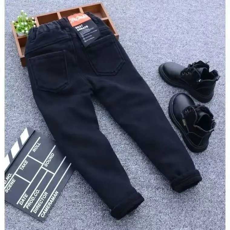 1-11 Yrs Boys Unisex Plus Fleece Winter Pants for Kids Baby Thickening Warm Soft for Boy Children Stretch Fleece Jeans Pants Z250220