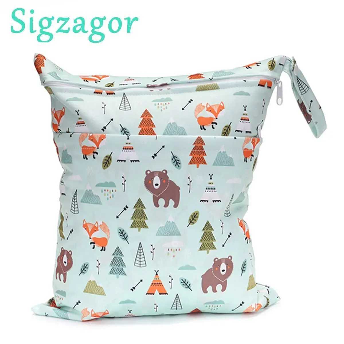 Wet dry bag baby diaper with two zippers waterproof reusable X250220