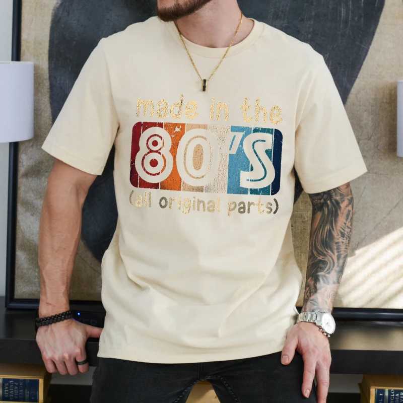 Mens T-shirts Made in The 80s All Original Part Retro Vintage Summer T-shirt for Men Casual O-Neck Tee Shirts Streetwear Tops W250220