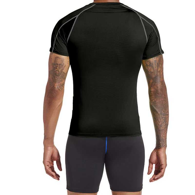 Summer Men Running T Shirt Sportswear Male Elastic T-shirt Gym Fitness Tops Tee Athletic Tights Sport Compression T Shirt Men W250220