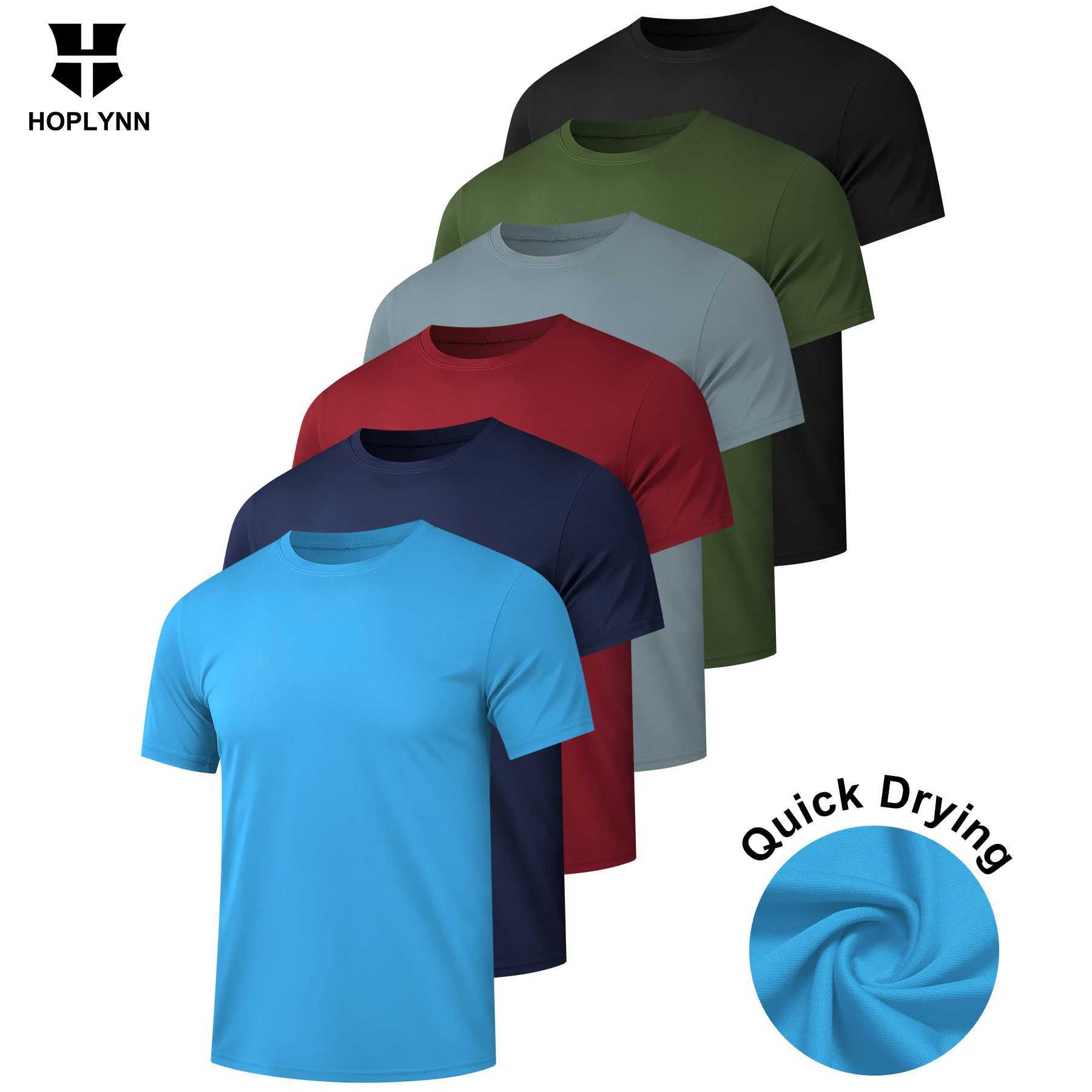 HOPLYNN Workout Shirts for Men Short Sleeve Athletic Active Tops Quick Dry Crew Neck T Shirt for Running W250220