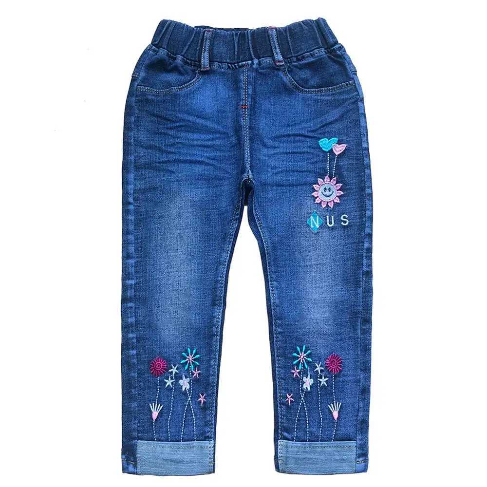 2-6Years Spring Autumn Children Jeans Girl Embroidered Denim Jeans for Kids Girl Cowboy Pants Trousers Z250220