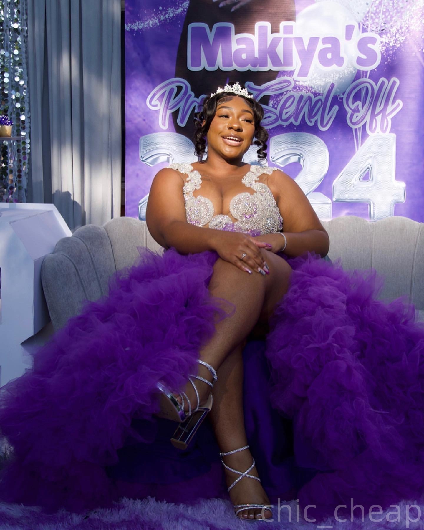 Purple Mermaid Prom Dresses 2025 Lace Beaded Tiers High Split Evening Formal Party Second Birthday Engagement Gowns Plus Size Dress For Special Occasi