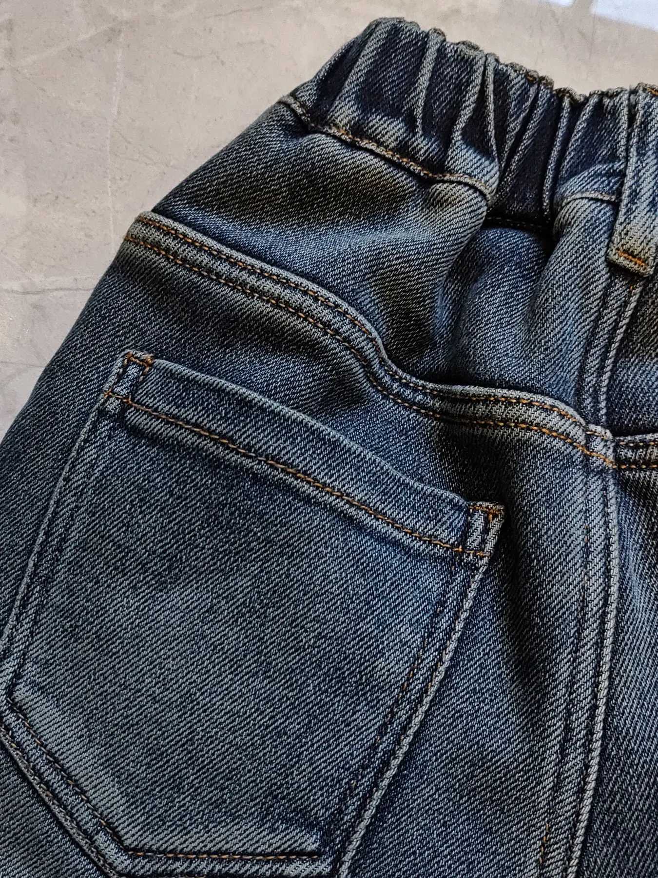 5158 Loose for strong winter warm 18M-6 years Kids Boys Jeans soft denim and fleece boys clothing Z250220