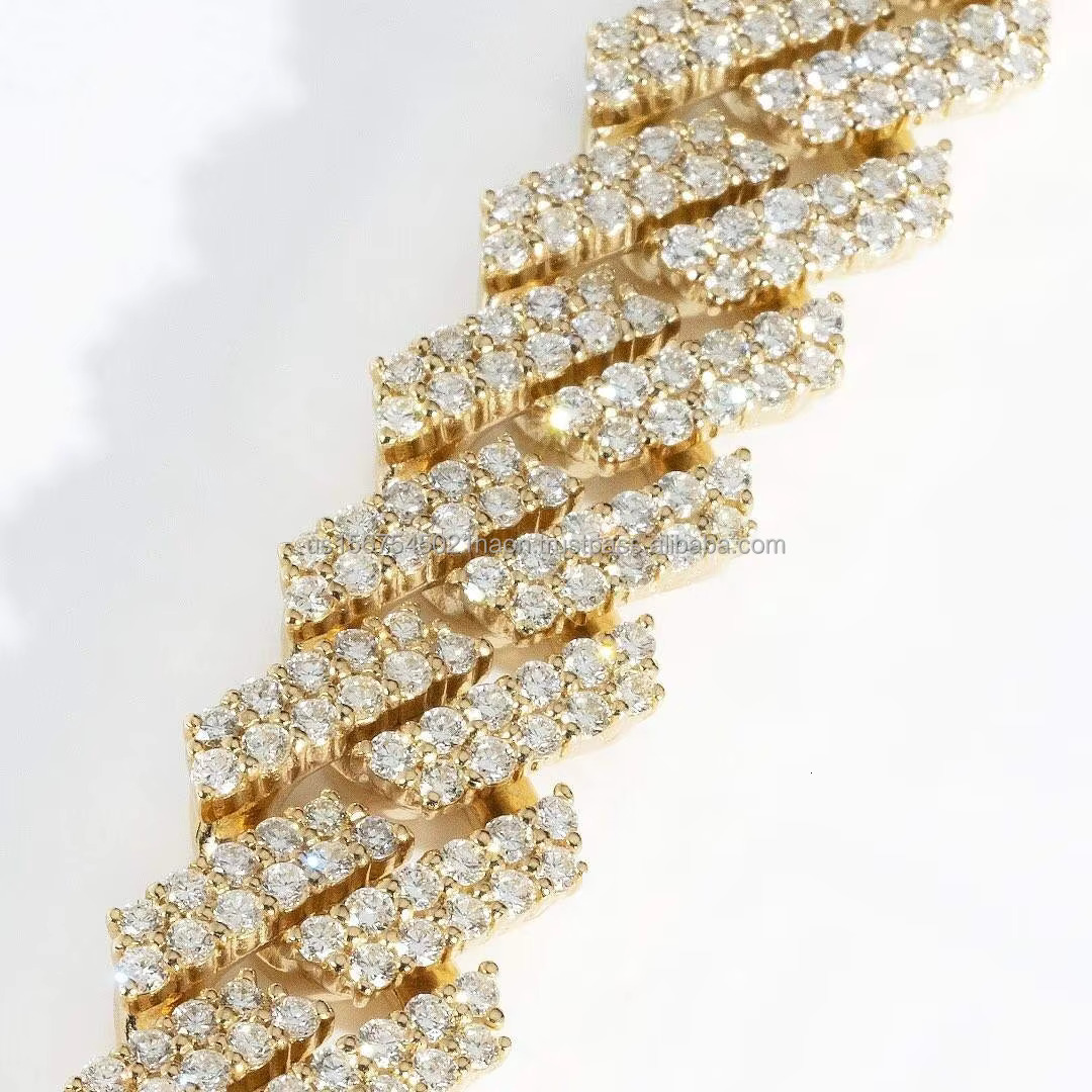 Sier GRA Moissanite 6mm 9mm 13mm Wide Dia Iced Out Necklace Miami Cuban k Chain for Hiphop Rapper Life